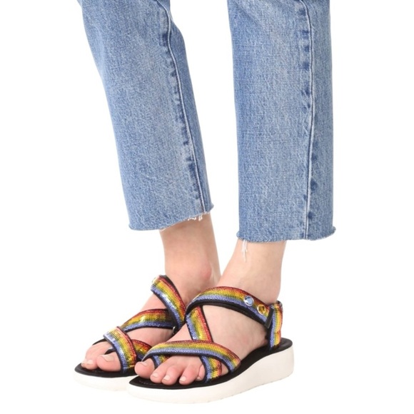 Marc Jacobs Comet Sport Rainbow Sequin Platform Sporty Outdoor Sandals Women 40 - Picture 1 of 15